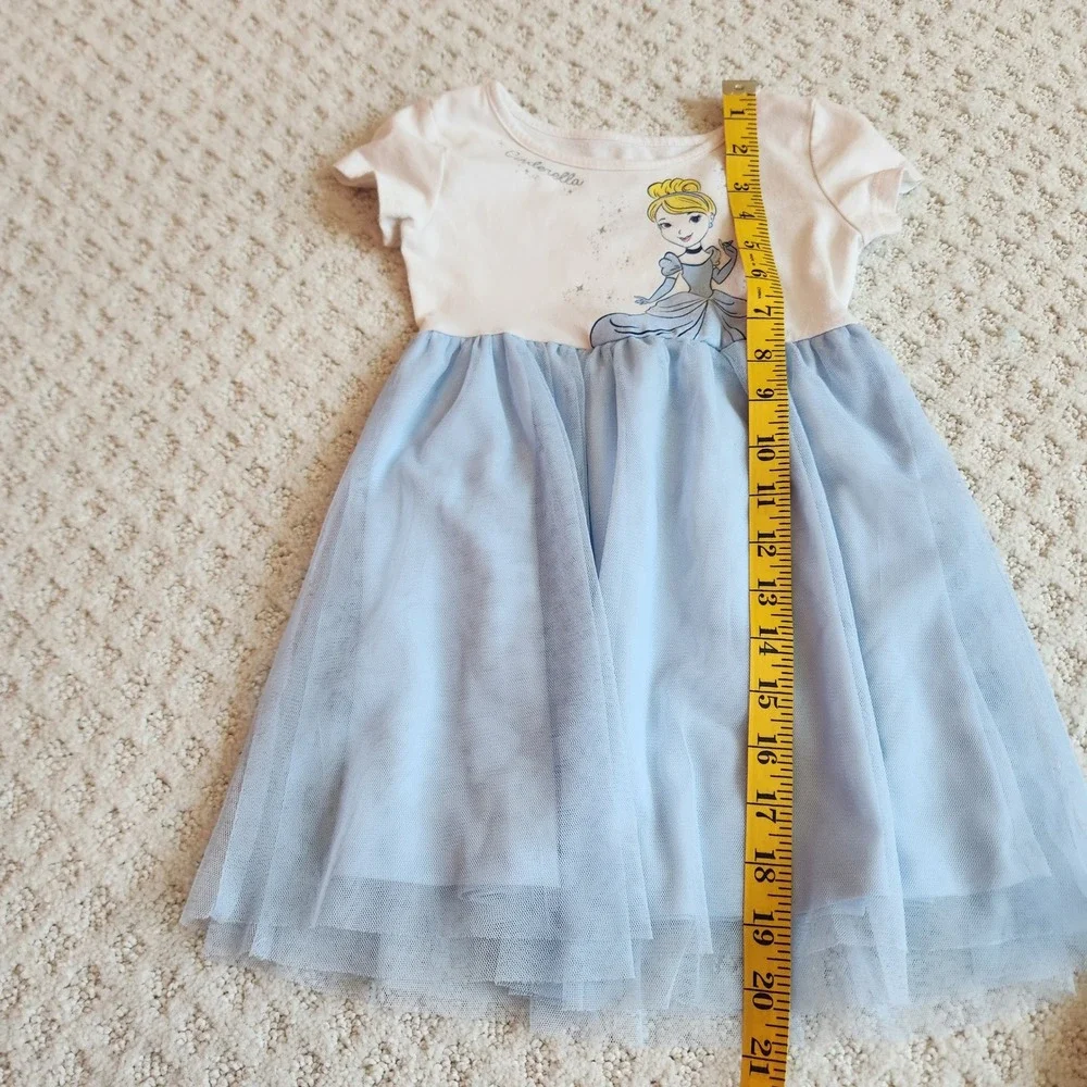 Disney‎ Cinderella Tutu Dress Girls 3T White Blue Glitter Princess